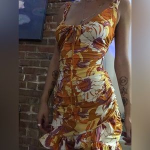 Urban outfitters mini orange pattern dress